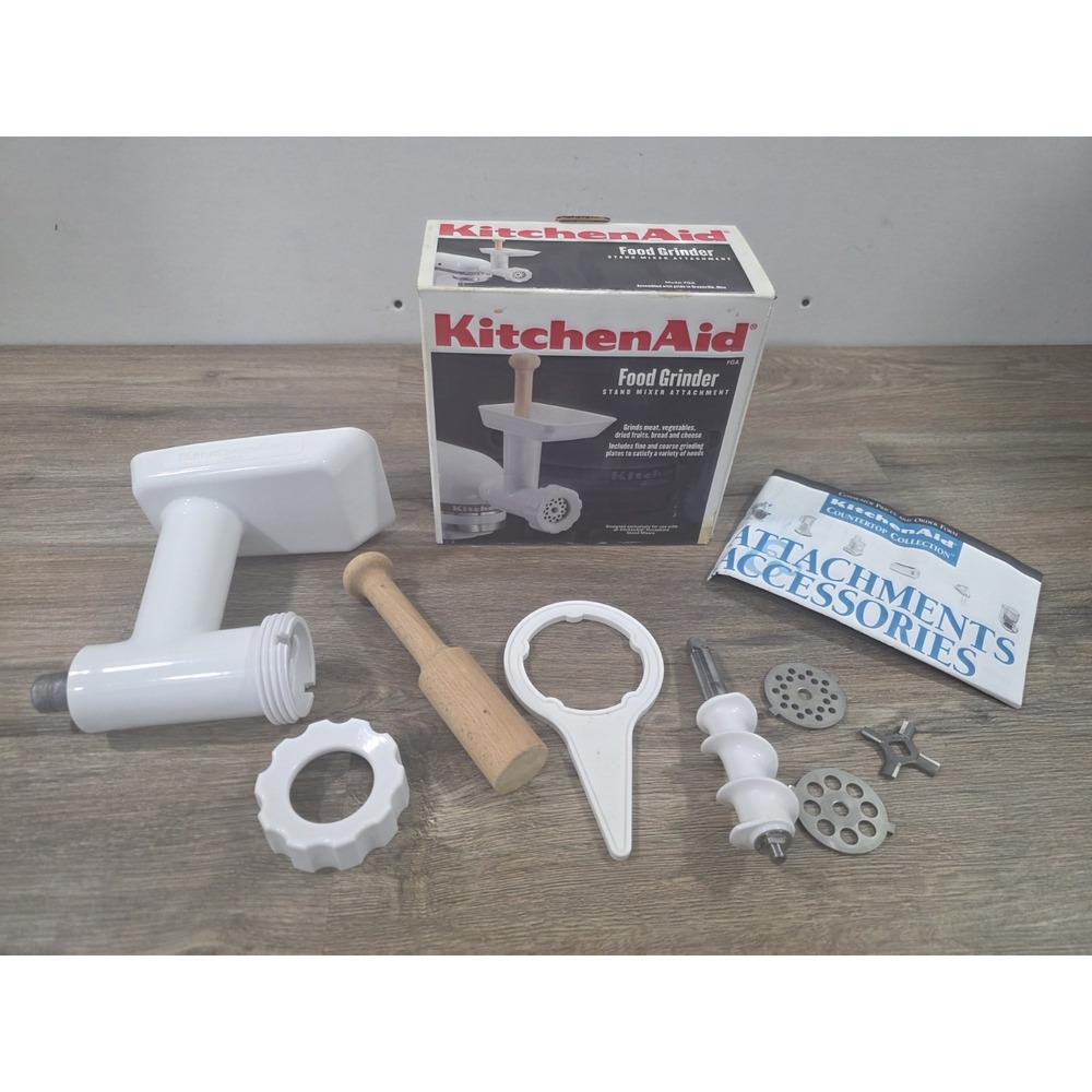 New KitchenAid Food Grinder Stand Mixer Attachment Model FGA Vintage Open Box